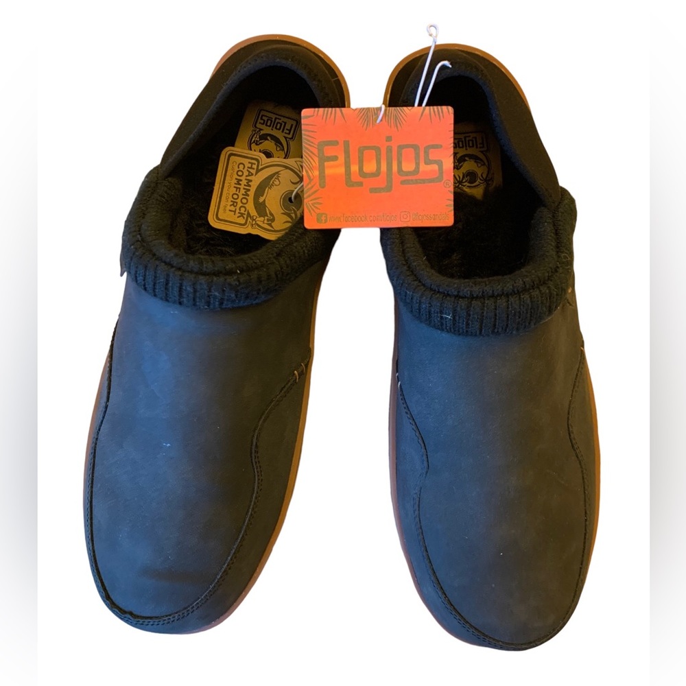 NWT FloJos men’s slippers black sz 12
